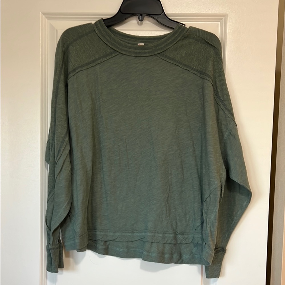 Free People Movement Green Long Sleeve Top